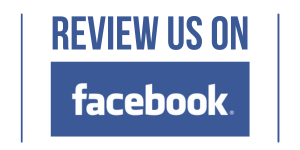 Button encouraging reviews on Facebook, with the Facebook logo.